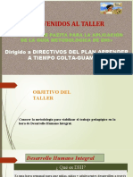 Bienvenidos Al Taller: Dirigido A Directivos Del Plan Aprender A Tiempo Colta-Guamote