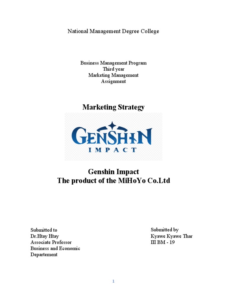 Marketing Strategy of Genshin | PDF | Games & Activities