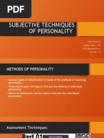 Subjective Techniques of Personality