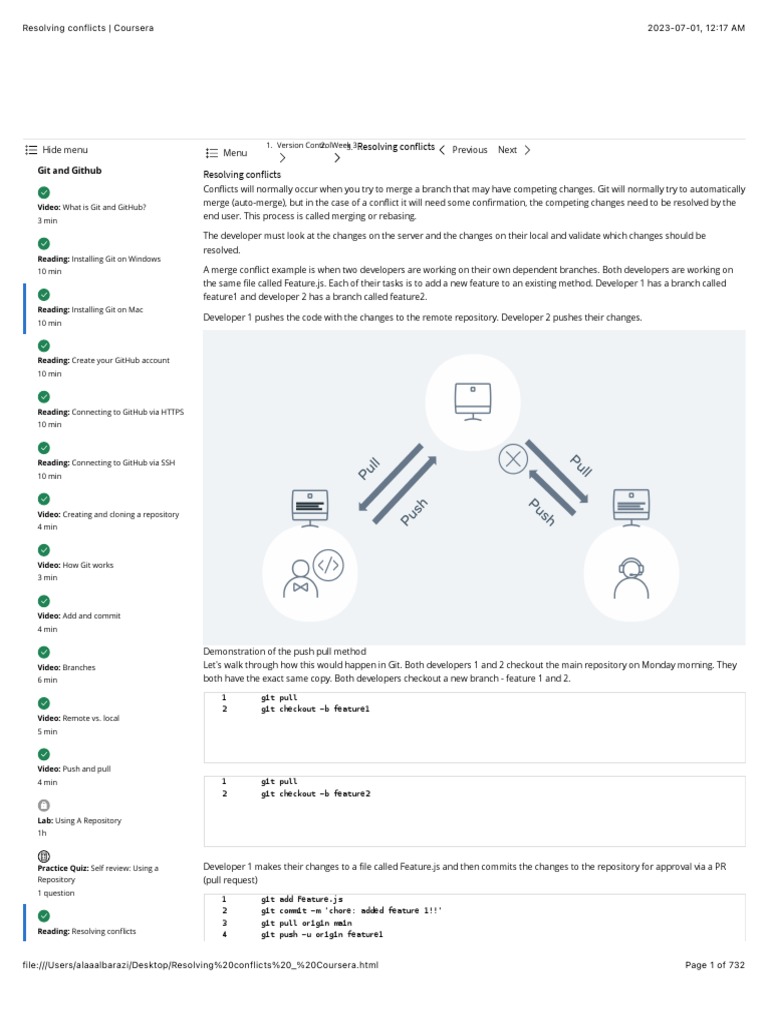 Git Merge Conflict Resolution Guide | PDF | Computers