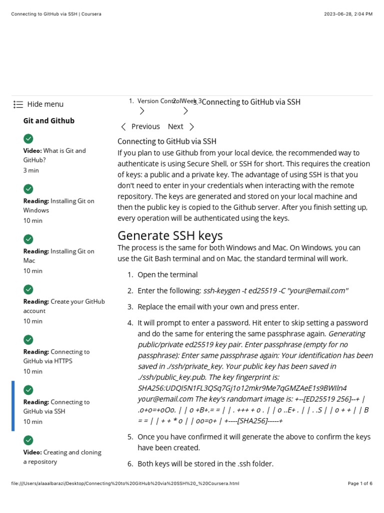 GitHub SSH Connection Guide | PDF | Secure Shell | Computing
