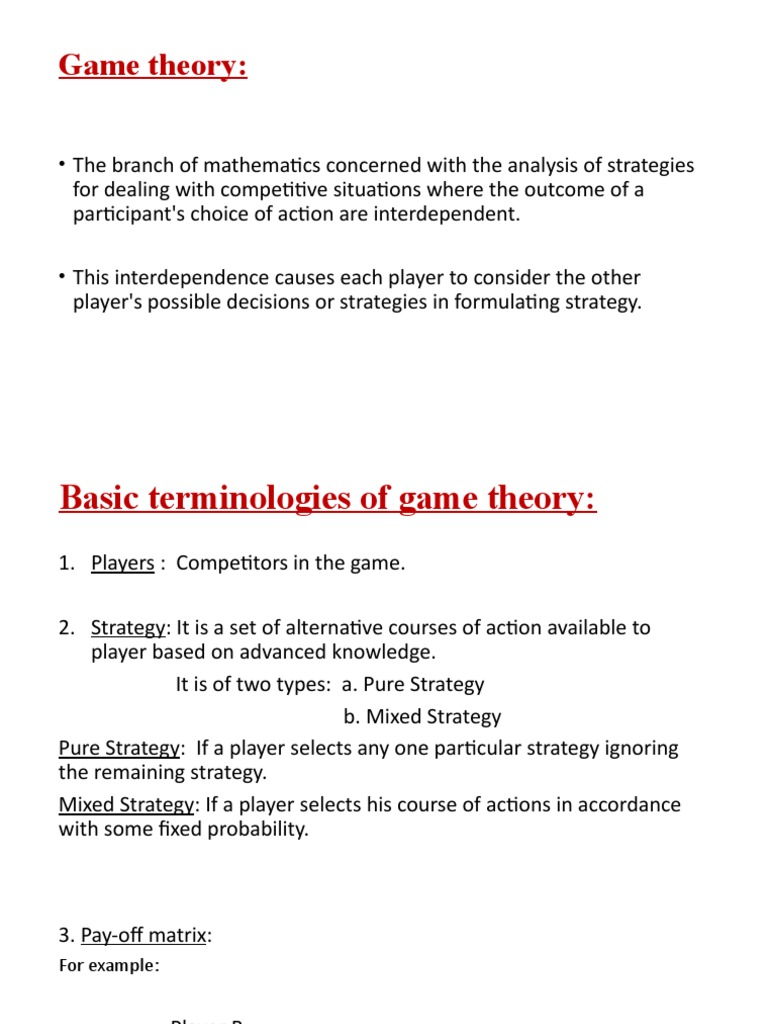 Introduction to Game Theory Concepts | PDF