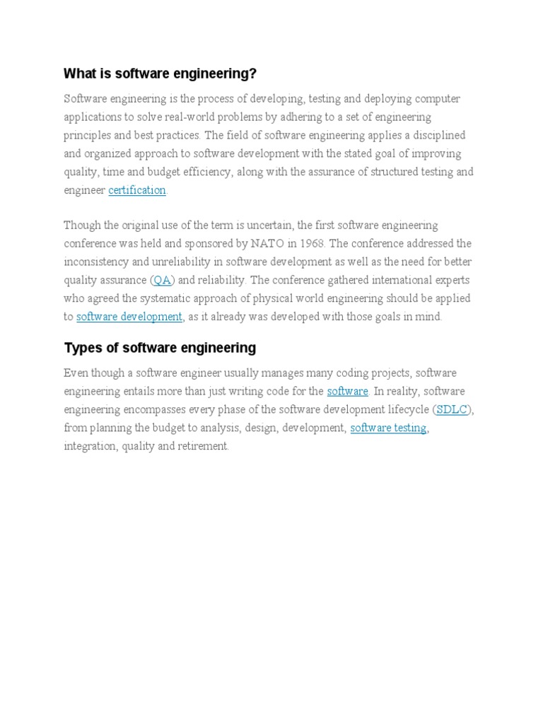 What Is Software Engineering | PDF