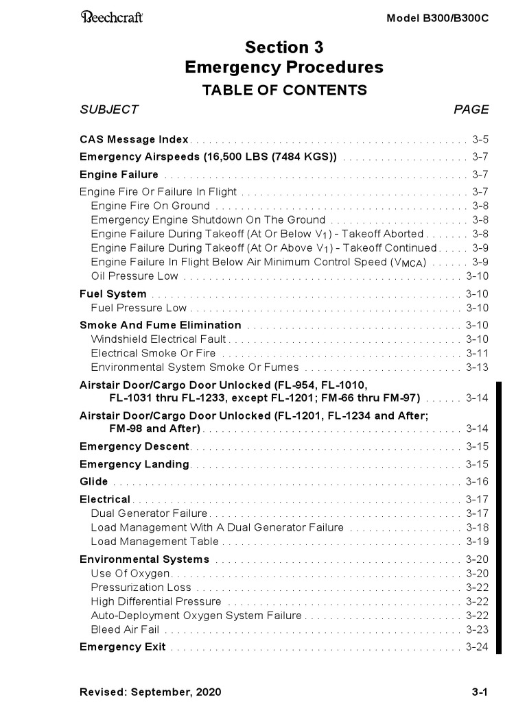 B300/B300C Emergency Procedures Guide | PDF | Takeoff | Turbine Engine ...