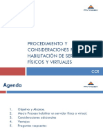 Procedimiento y Consideraciones para La Habilitación de Servidores Físicos y Virtuales