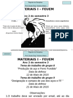 Disciplina de Materiais I - FEUEM - Aula17