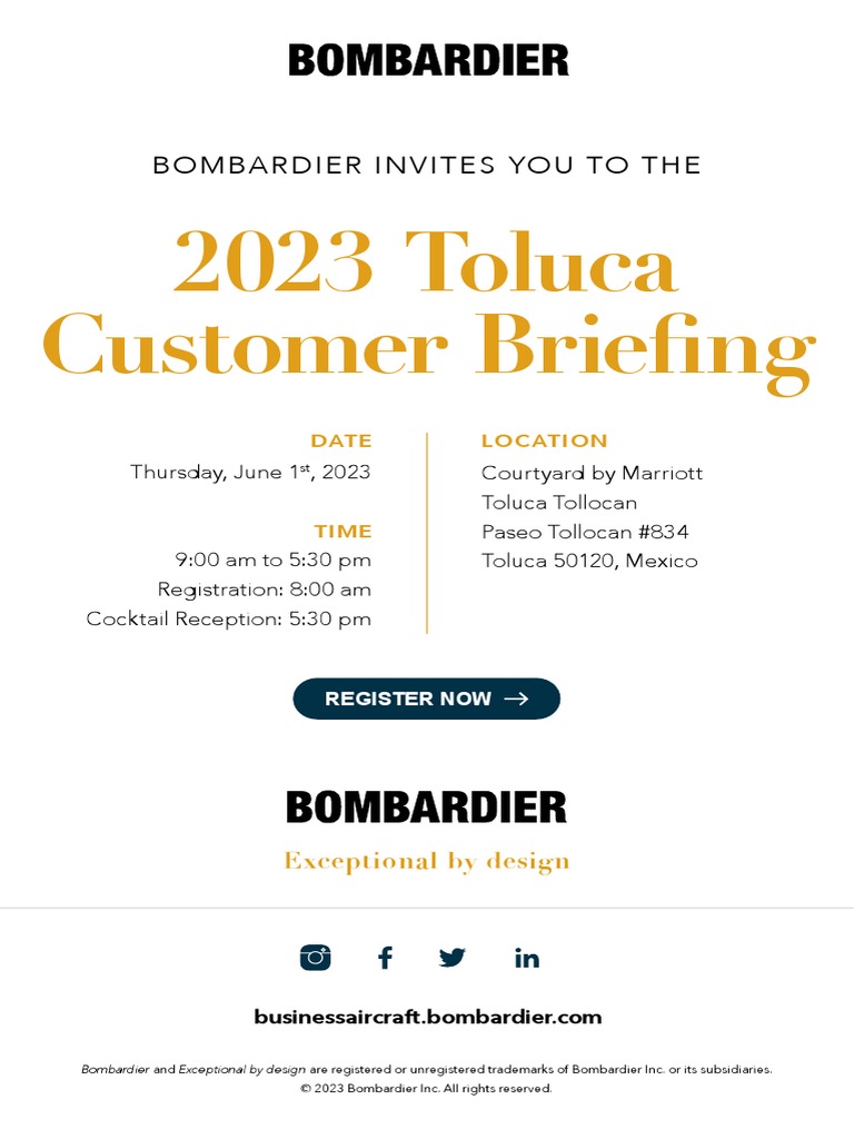 INVITATION Bombardier Toluca 2023 Customer Briefing PDF