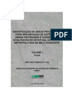 Identificação de Áreas Prioritárias para Implantação de Sistema de Áreas Protegidas e Corredores Ecológicos No Setor Sul Da Região Metropolitana de Belo Horizonte