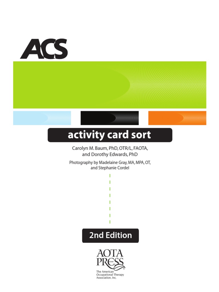 Activity Card Sort Overview and Use | PDF | Occupational Therapy | Old Age