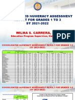 Updated Consolidated Numeracy Assessment Result For Grades 1 To 3 SY2021 2022 With Interpretation