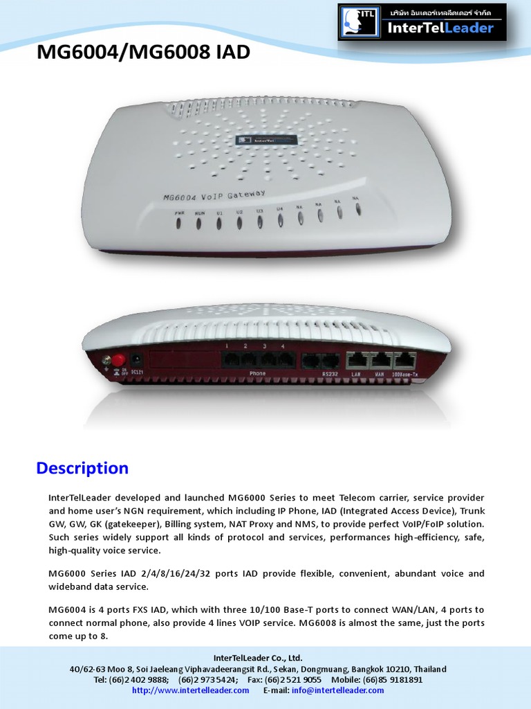 MG6000 Series VoIP Solutions Overview | PDF