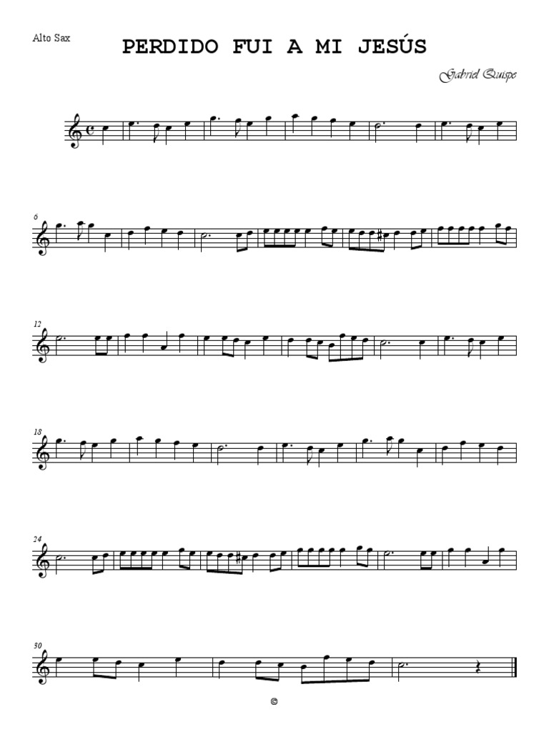 Perdido Fui A Mi Jesús - Alto Sax | PDF