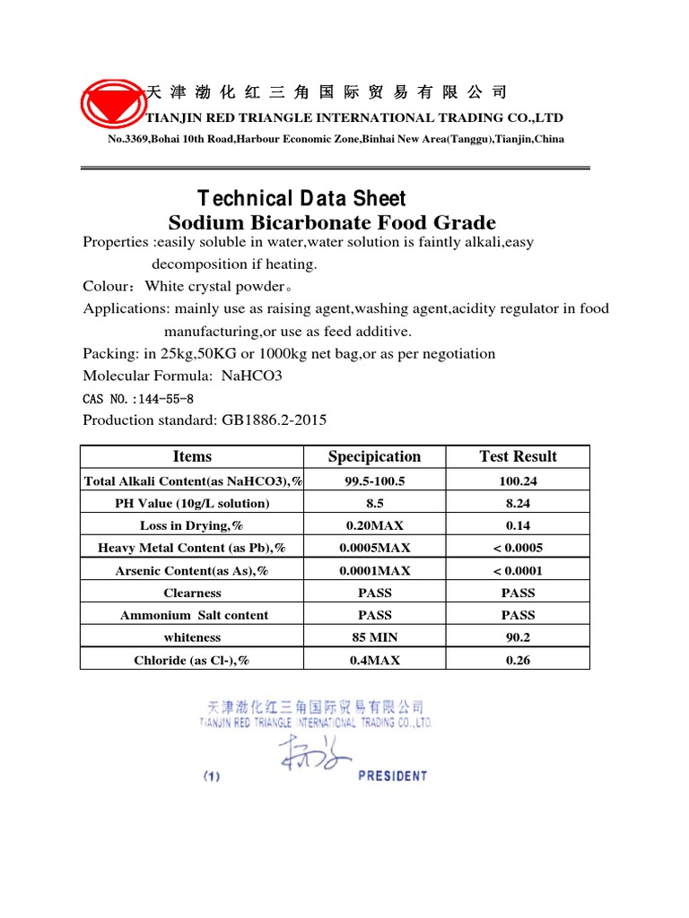 Bic Sodio Red Triangle TDS | PDF