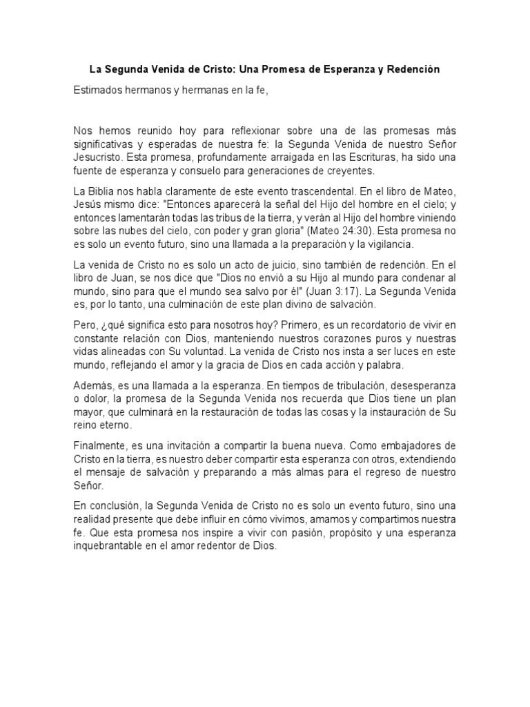 La Segunda Venida de Cristo | PDF