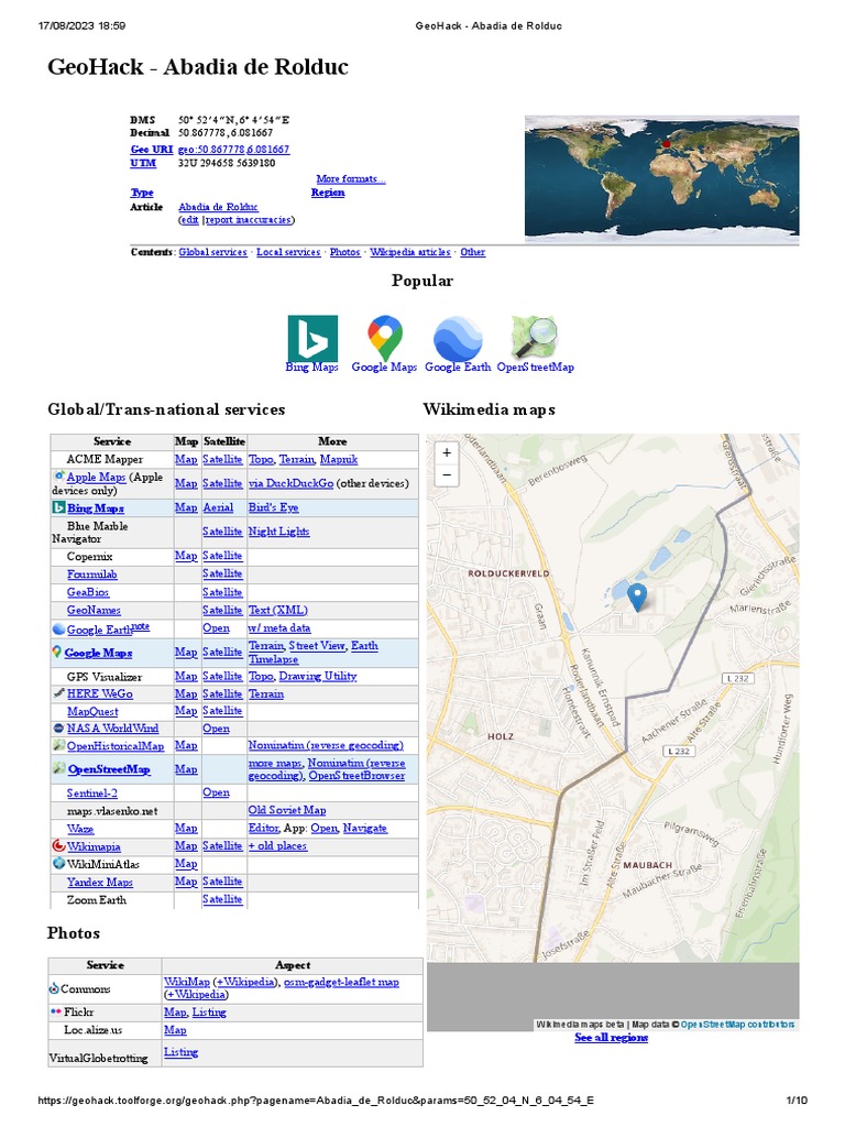 GeoHack : Abadia de Rolduc | PDF