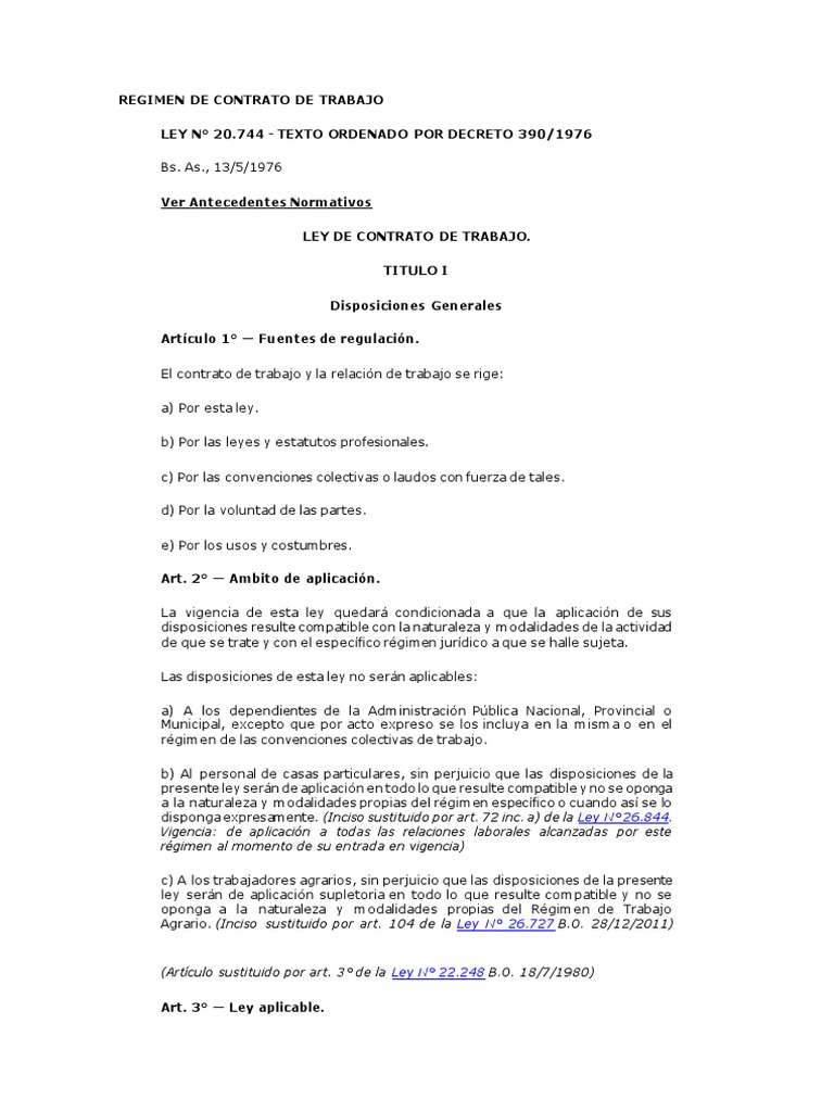 LEY 20744 | PDF | Ley común | Gobierno