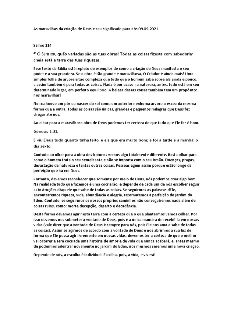 As maravilhas da cria o de deus e seu significado para n s 09