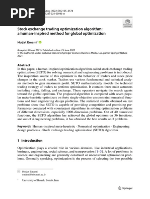 Stock Exchange Trading Optimization Algorithm