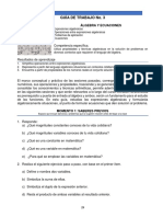 Guía 3 Algebra y Ecuaciones