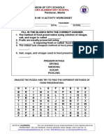 March 8 Preservation Worksheet Activity