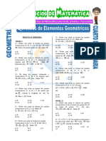 Ejercicios de Elementos Geométricos para Cuarto de Secundaria