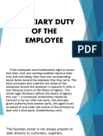 Fiduciary Duty of The Employee