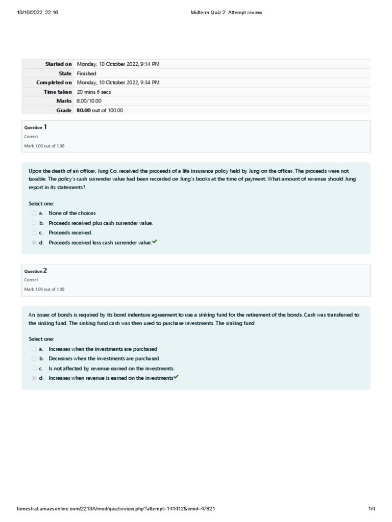Midterm Quiz 2 Attempt Review | PDF | Business | Finance & Money Management