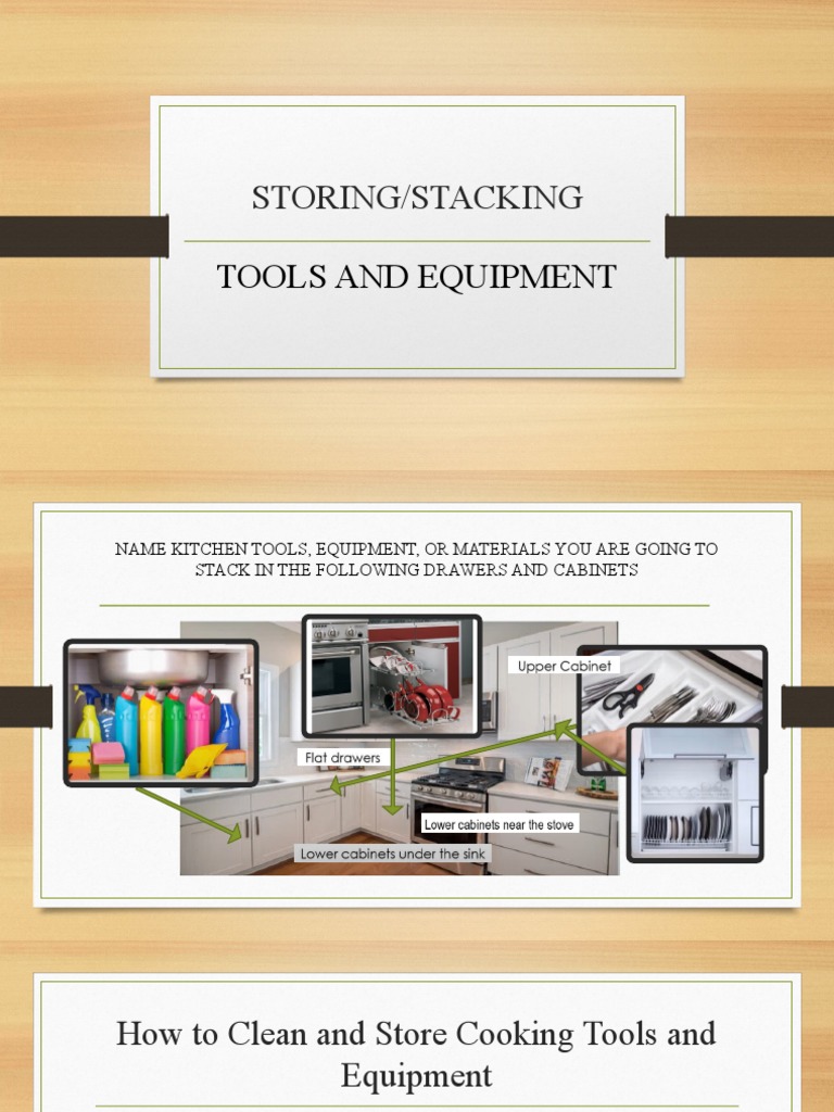 Ama Cook Module 3 Storing and Stacking Tools and Equipment PDF