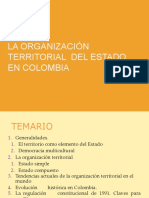 La Organizacion Territorial Del Estado en Colombia