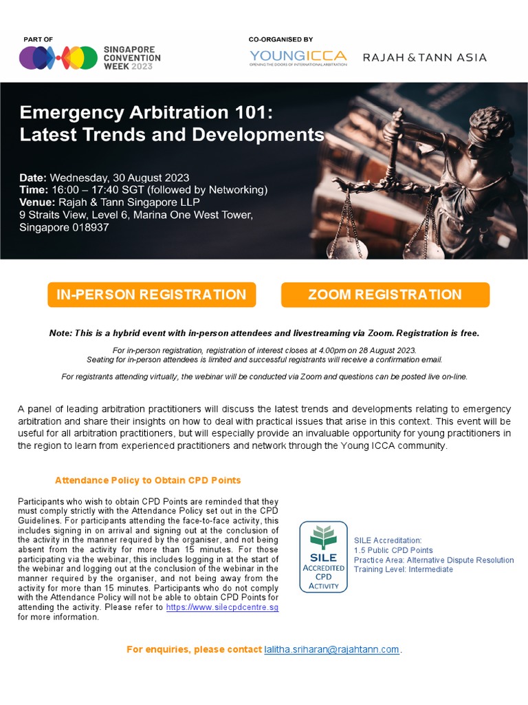 Flyer Emergency Arbitration 101 PDF