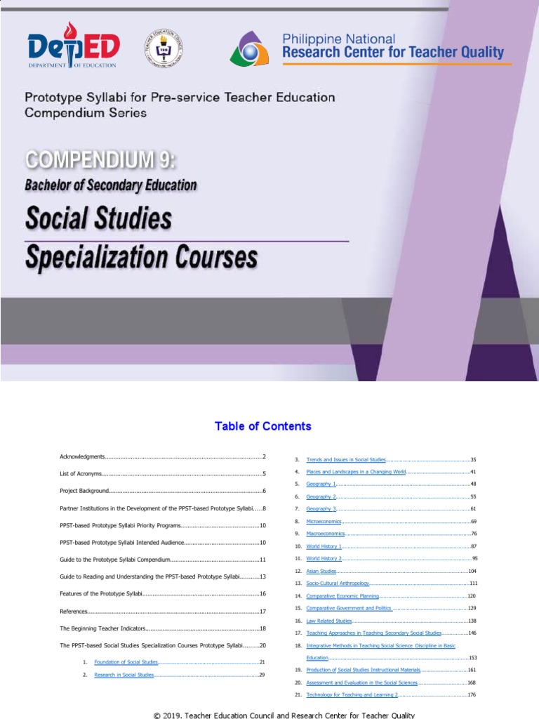 9 Social Studies Prototype Syllabi Compendium PDF