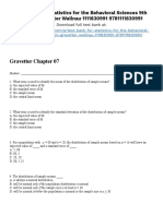 Statistics For The Behavioral Sciences 9th Edition Gravetter Test Bank Download