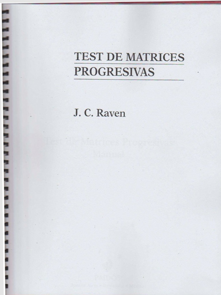Test de Matrices Progresivas de Raven | PDF