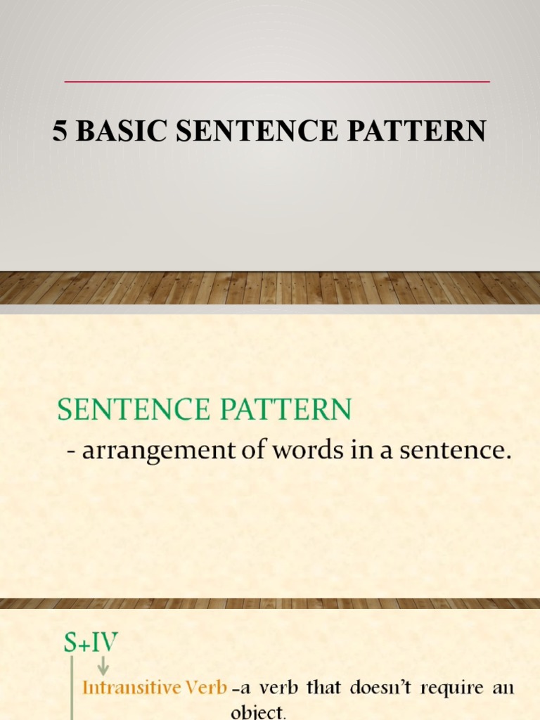 5 Basic Sentence Pattern | PDF