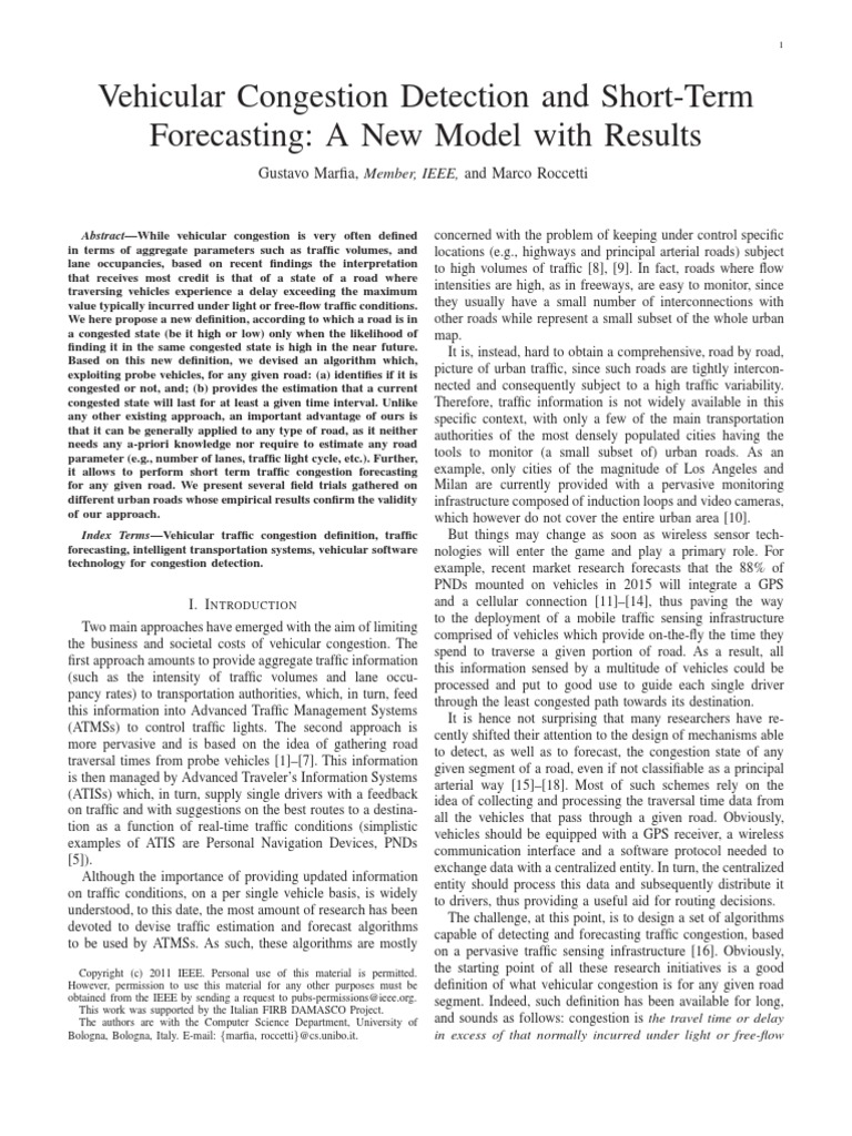Vehicular Congestion Detection | PDF | Traffic Congestion | Traffic Light