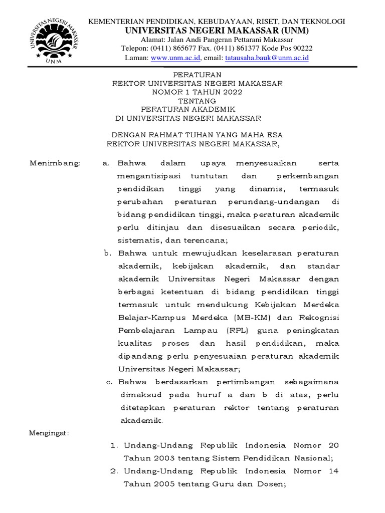 Peraturan Akademik UNM 2021 Final Ok PDF