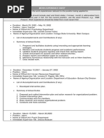 CSC Work Experience Sheet Template | PDF