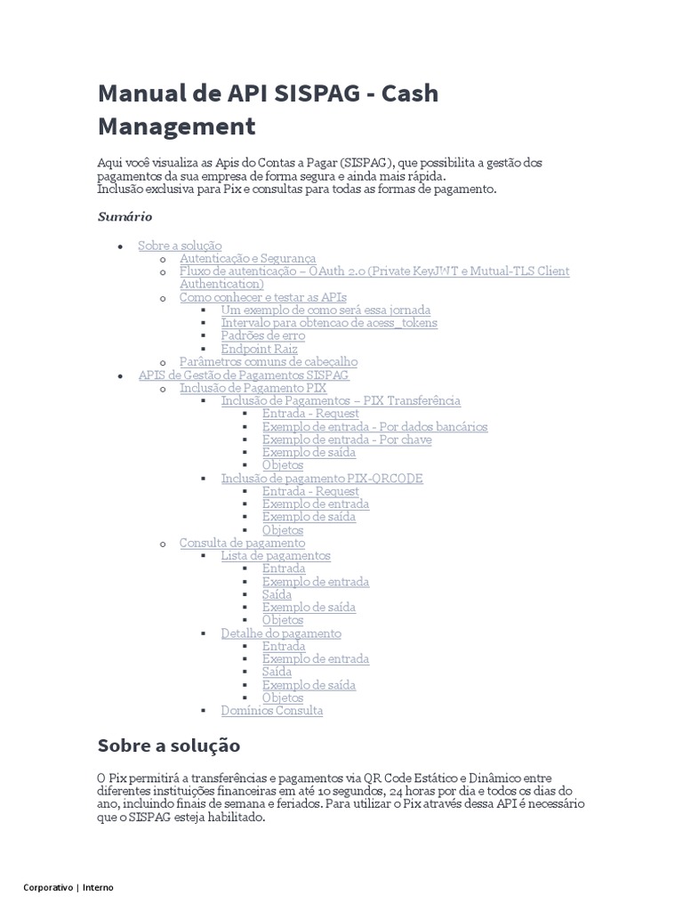 Manual de API SISPAG - Itaú | PDF | Negócios | Finanças e Administração ...