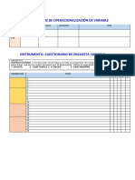 Modelo de Matriz de Operacionalización de Variable y Encuesta