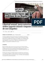 Libertad Sexual - Jueza Autoriza Que Reclusa Utilice Juguete Sexual e Impone Condiciones de Uso (España)