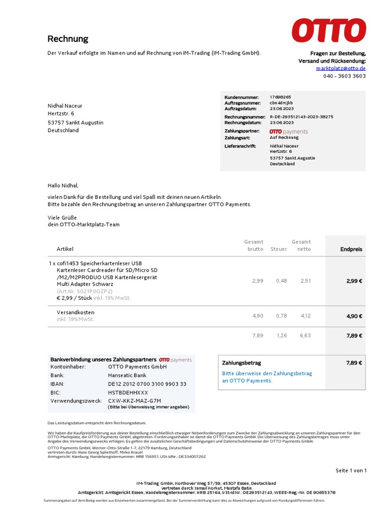 OTTO_Rechnung20230720 PDF