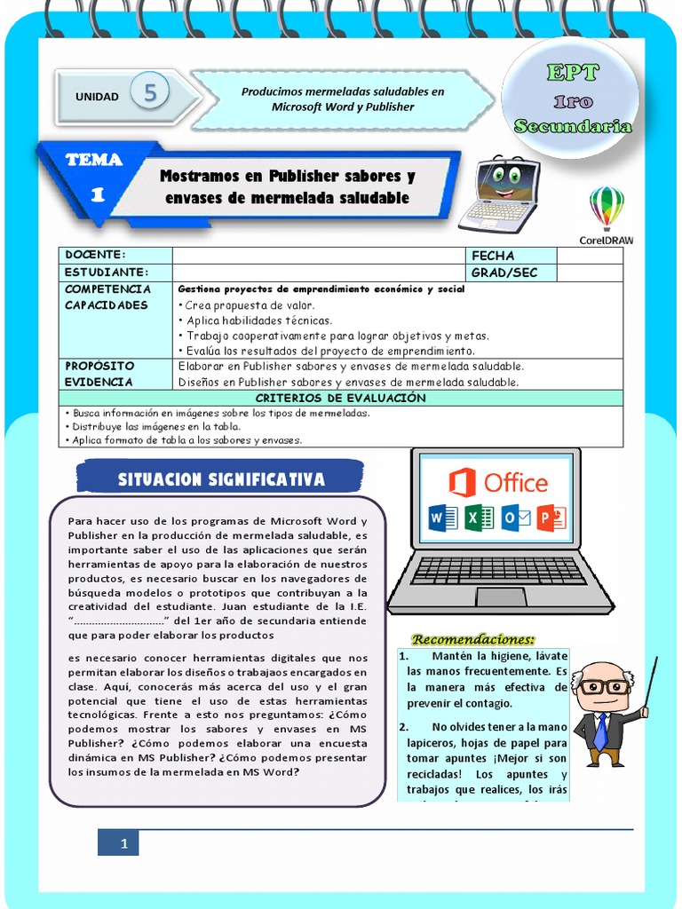 Ficha de Actividad Ept 1°-Semana 1 | PDF