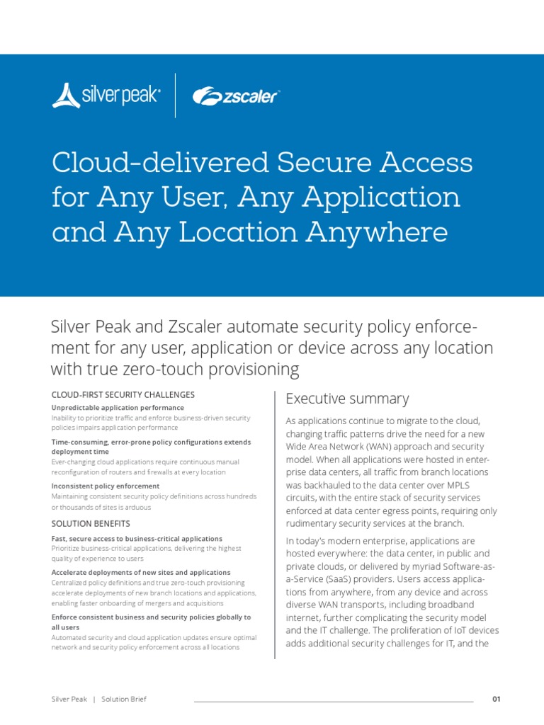 SP Solution Brief Secure SD Wan With Zscaler 0420 | PDF