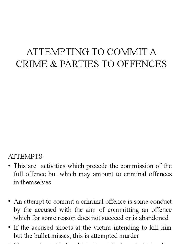 LESSON 5 Attempts & Parties To Offences | PDF