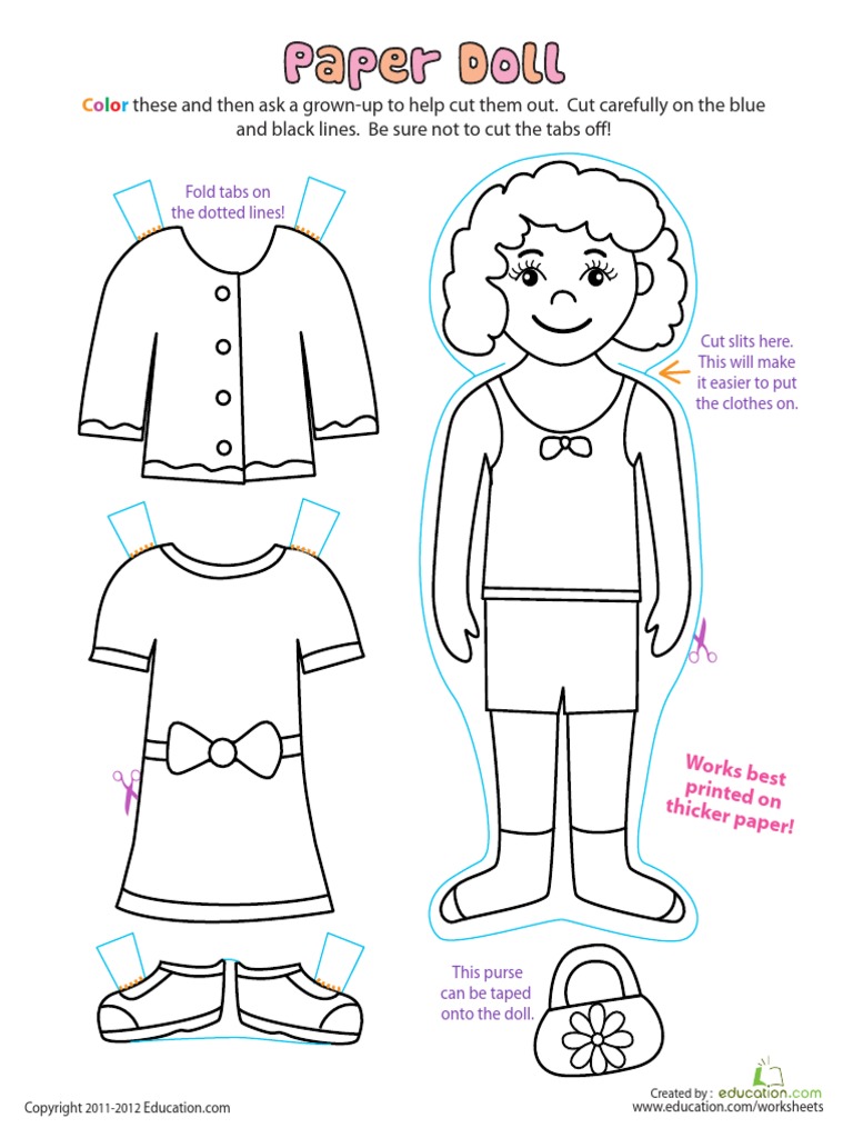 Paper Doll Worksheet PDF