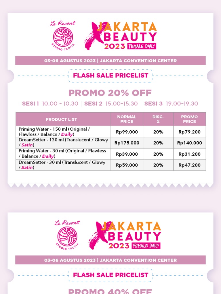 Flash Sale Pricelist - Catalog Harga JXB 2023 | PDF