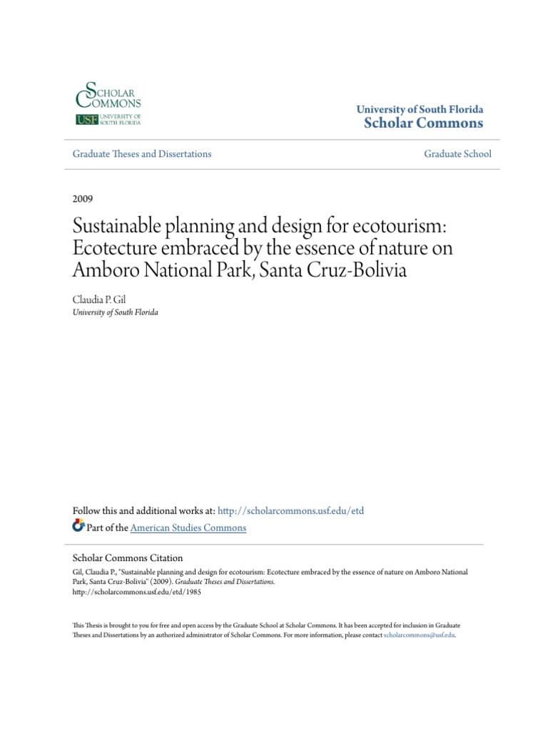 Sustainable Planning and Design For Ecotourism - Ecotecture Embrac | PDF