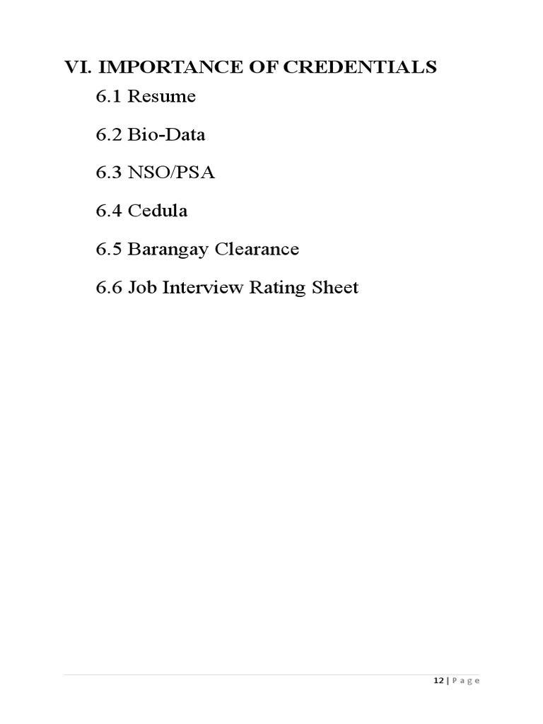 Essential Credentials for Job Applications | PDF