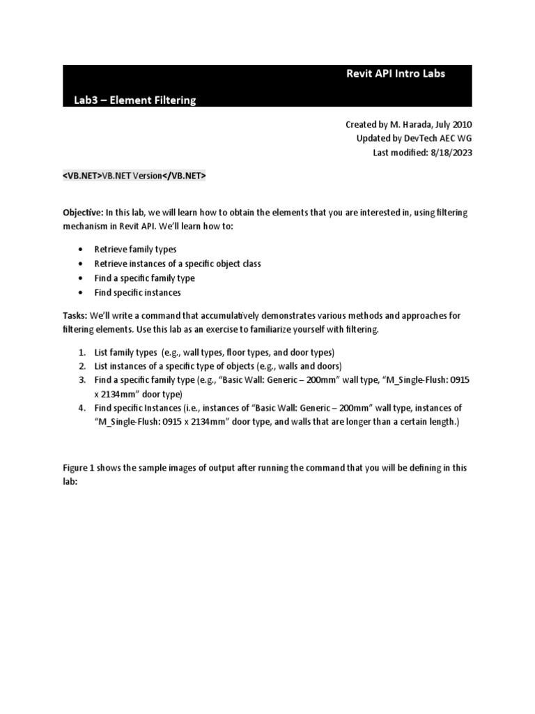 Revit Intro Lab3 Element Filtering PDF