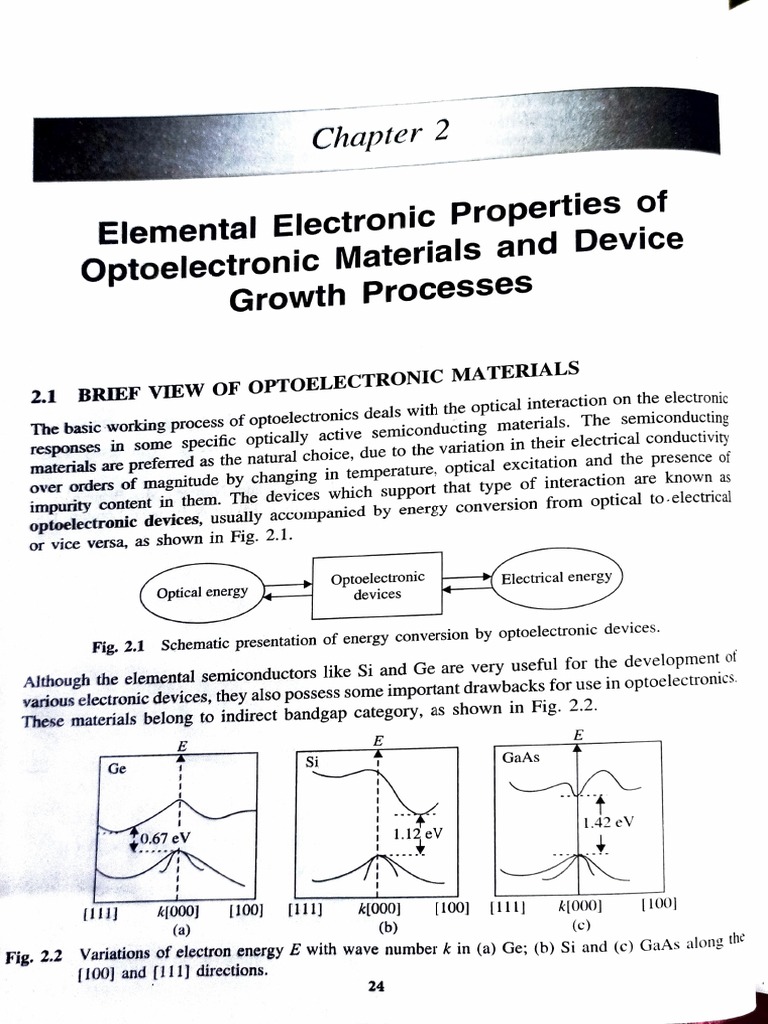Elemental Electronics Properties of Optoelectronic Material and Device